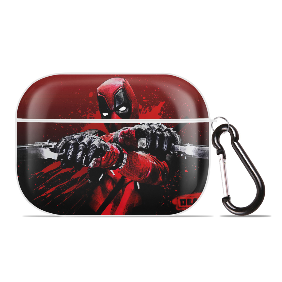 （画像用） Deadpool デッドプール 【AirPods Pro用】ハードシェル保護ケース 耐衝撃・防指紋・カラビナ付き商品仕様