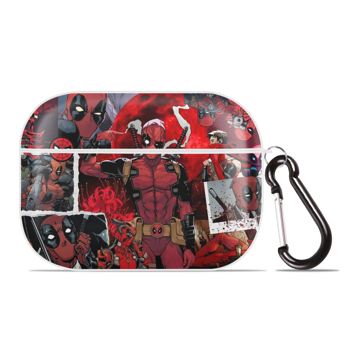 （画像用） Deadpool デッドプール 【AirPods Pro用】ハードシェル保護ケース 耐衝撃・防指紋・カラビナ付き商品仕様