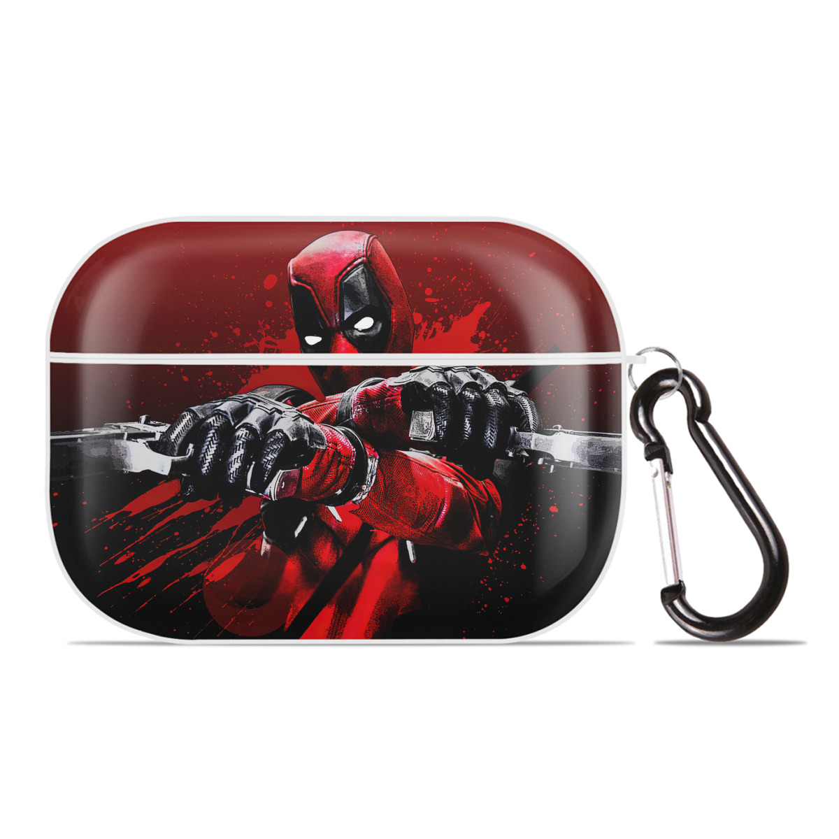 （画像用） Deadpool デッドプール 【AirPods Pro用】ハードシェル保護ケース 耐衝撃・防指紋・カラビナ付き商品仕様