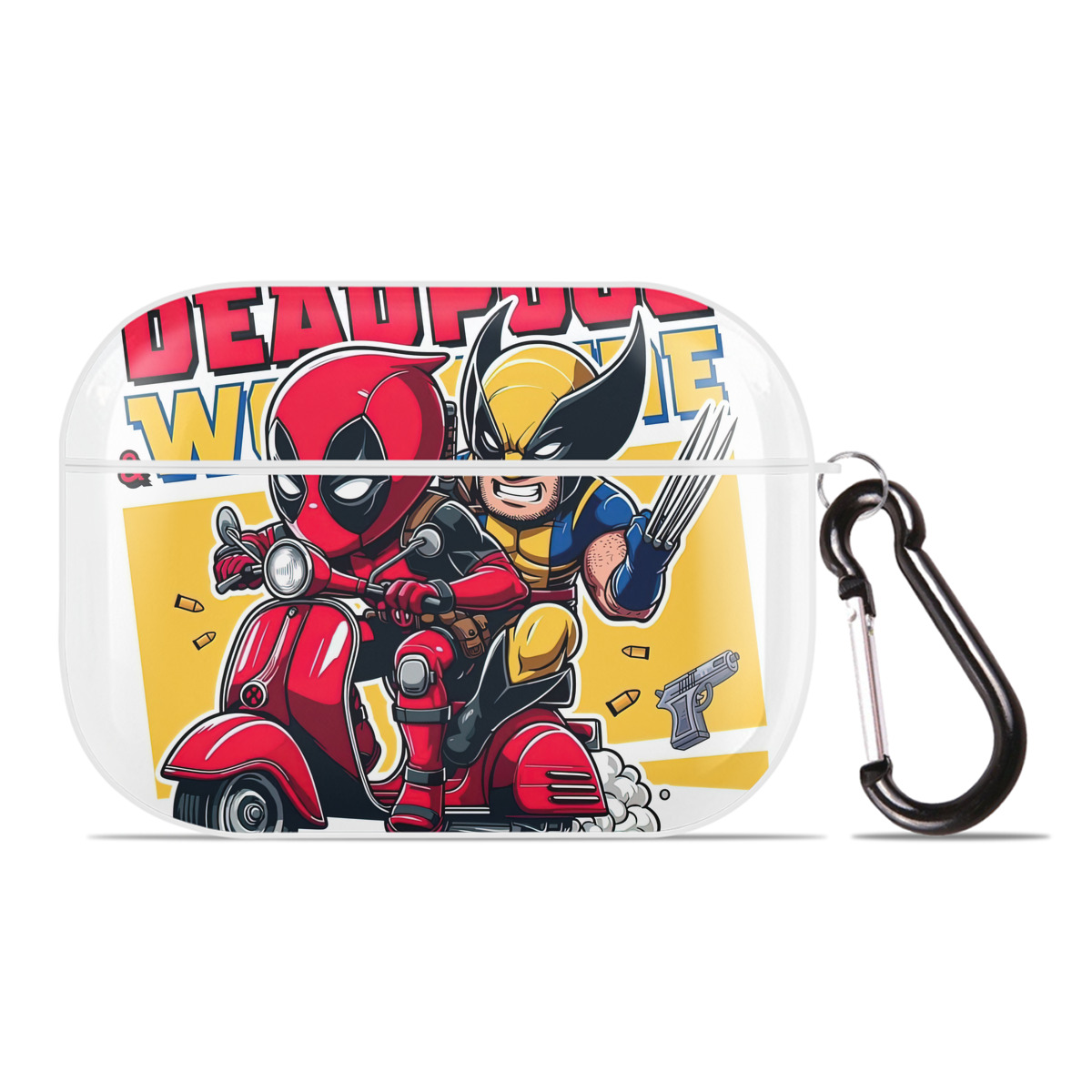 （画像用） Deadpool デッドプール 【AirPods Pro用】ハードシェル保護ケース 耐衝撃・防指紋・カラビナ付き商品仕様