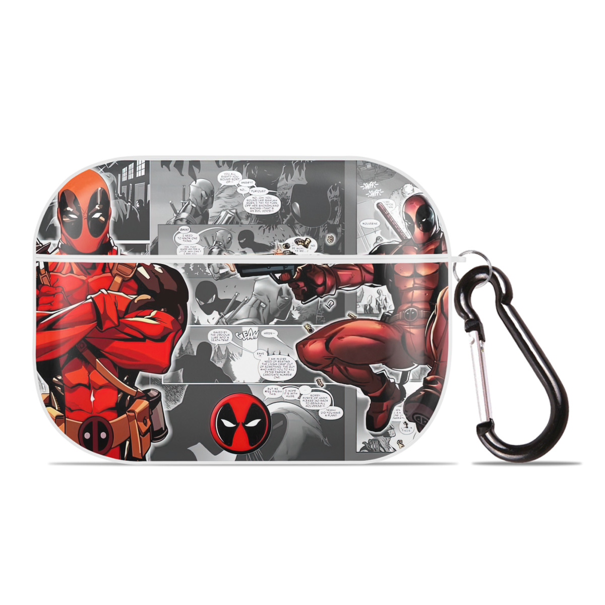 （画像用） Deadpool デッドプール 【AirPods Pro用】ハードシェル保護ケース 耐衝撃・防指紋・カラビナ付き商品仕様