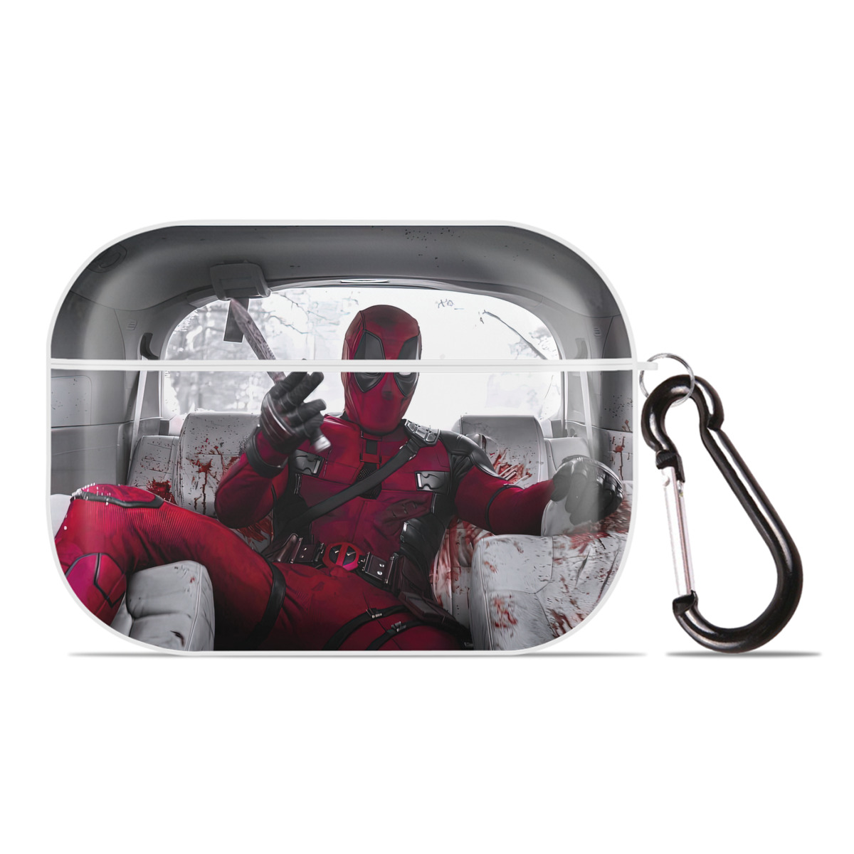 （画像用） Deadpool デッドプール 【AirPods Pro用】ハードシェル保護ケース 耐衝撃・防指紋・カラビナ付き商品仕様