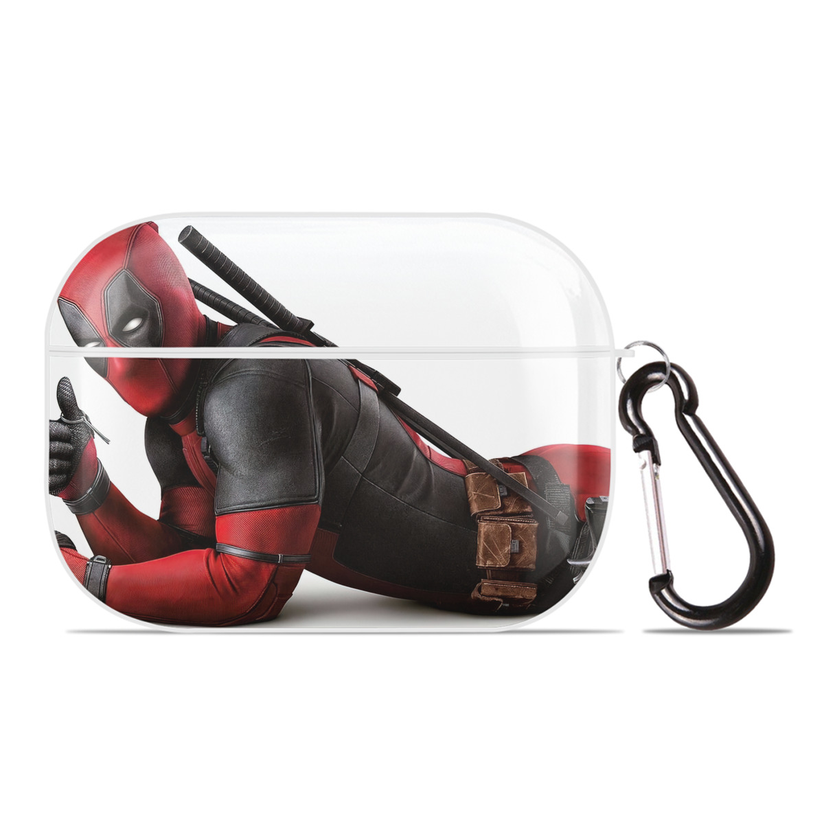 （画像用） Deadpool デッドプール 【AirPods Pro用】ハードシェル保護ケース 耐衝撃・防指紋・カラビナ付き商品仕様