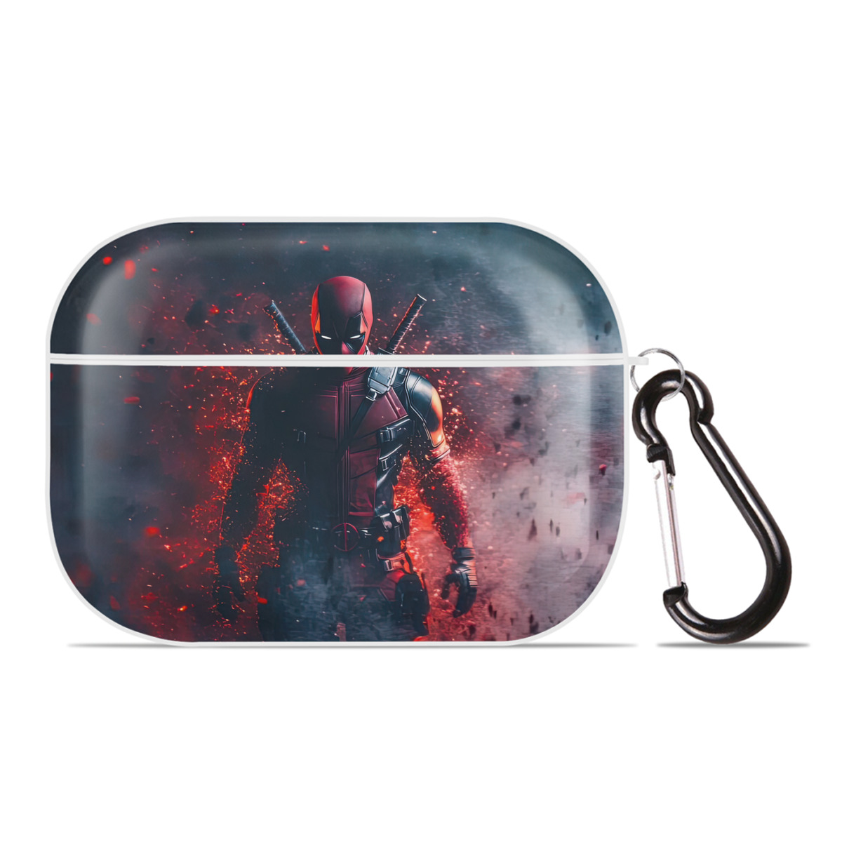 （画像用） Deadpool デッドプール 【AirPods Pro用】ハードシェル保護ケース 耐衝撃・防指紋・カラビナ付き商品仕様