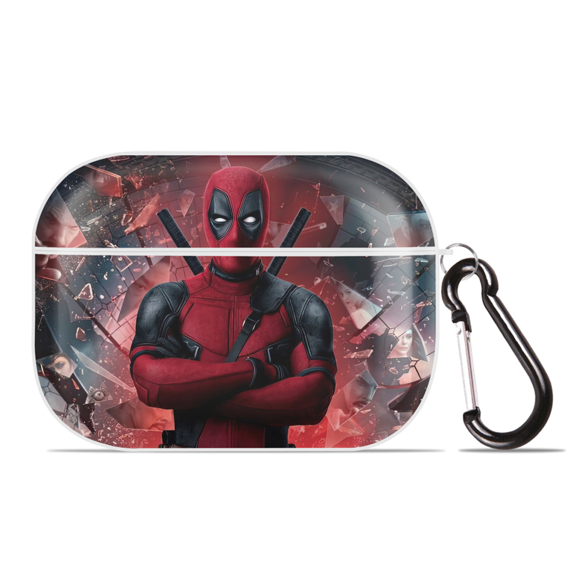 （画像用） Deadpool デッドプール 【AirPods Pro用】ハードシェル保護ケース 耐衝撃・防指紋・カラビナ付き商品仕様