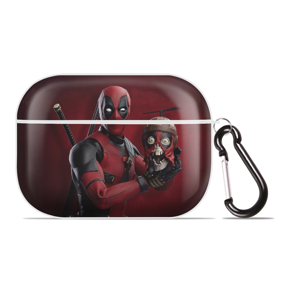 （画像用） Deadpool デッドプール 【AirPods Pro用】ハードシェル保護ケース 耐衝撃・防指紋・カラビナ付き商品仕様