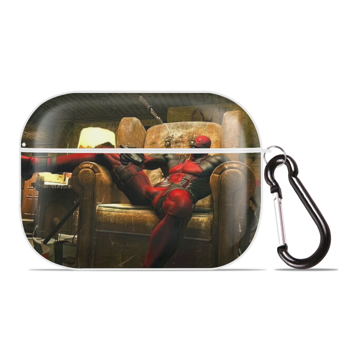 （画像用） Deadpool デッドプール 【AirPods Pro用】ハードシェル保護ケース 耐衝撃・防指紋・カラビナ付き商品仕様