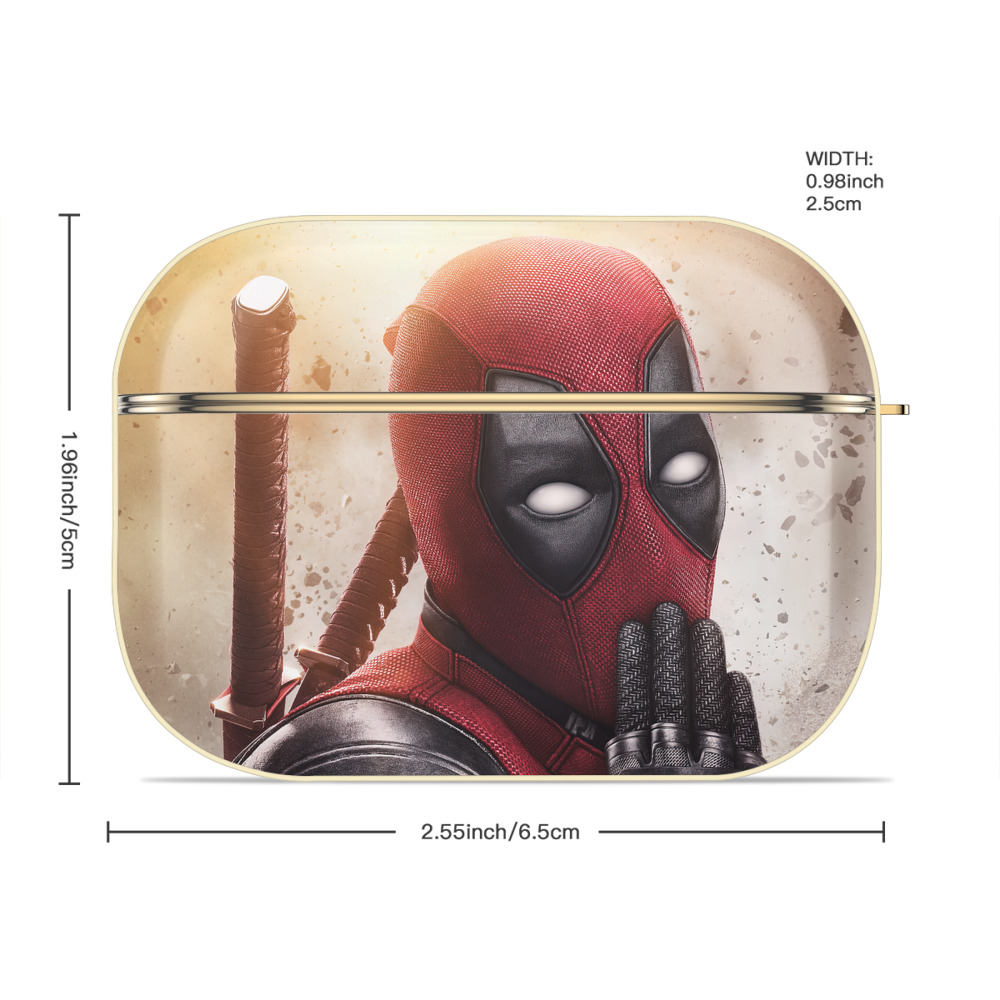 Deadpool デッドプール 【AirPods Pro用】ハードシェル保護ケース｜耐衝撃・防指紋・カラビナ付き商品仕様