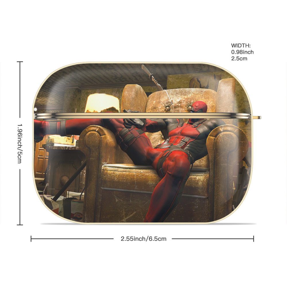 Deadpool デッドプール 【AirPods Pro用】ハードシェル保護ケース｜耐衝撃・防指紋・カラビナ付き商品仕様