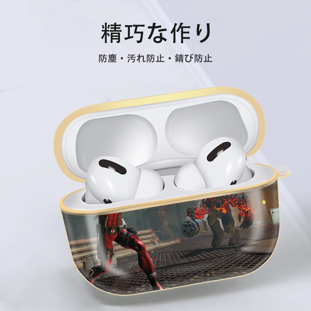 Deadpool デッドプール 【AirPods Pro用】ハードシェル保護ケース｜耐衝撃・防指紋・カラビナ付き商品仕様