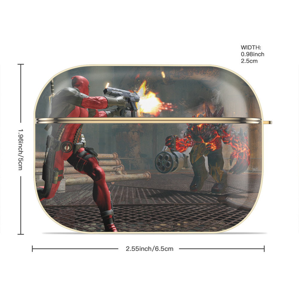 Deadpool デッドプール 【AirPods Pro用】ハードシェル保護ケース｜耐衝撃・防指紋・カラビナ付き商品仕様