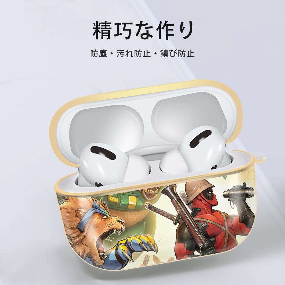 Deadpool デッドプール 【AirPods Pro用】ハードシェル保護ケース｜耐衝撃・防指紋・カラビナ付き商品仕様