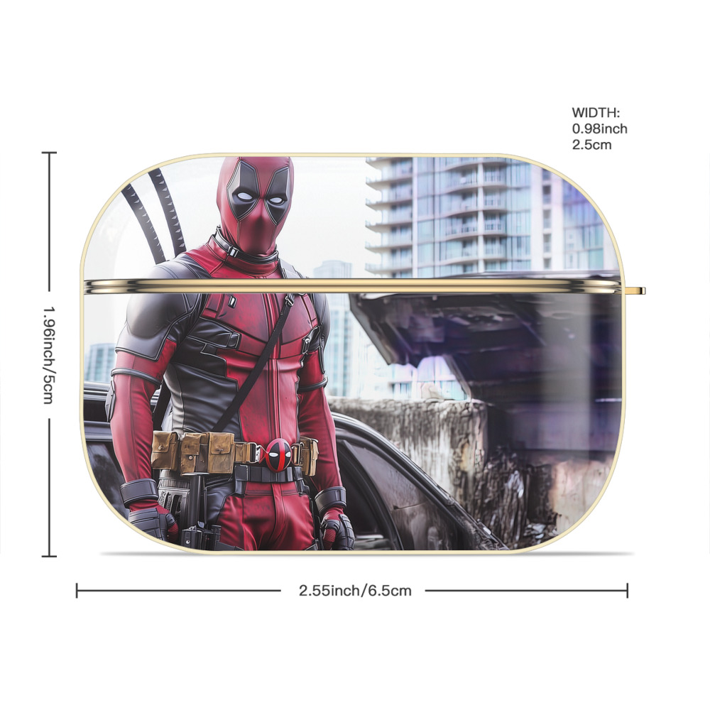 Deadpool デッドプール 【AirPods Pro用】ハードシェル保護ケース｜耐衝撃・防指紋・カラビナ付き商品仕様