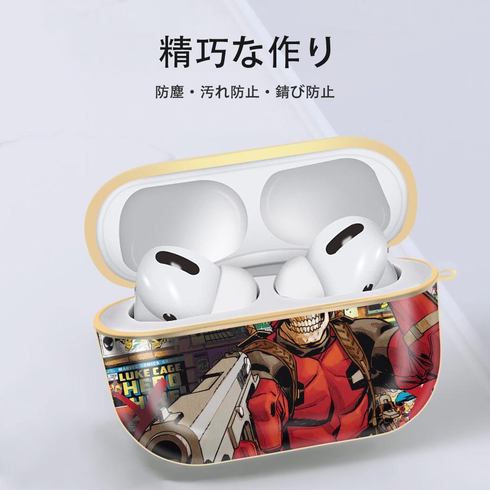Deadpool デッドプール 【AirPods Pro用】ハードシェル保護ケース｜耐衝撃・防指紋・カラビナ付き商品仕様