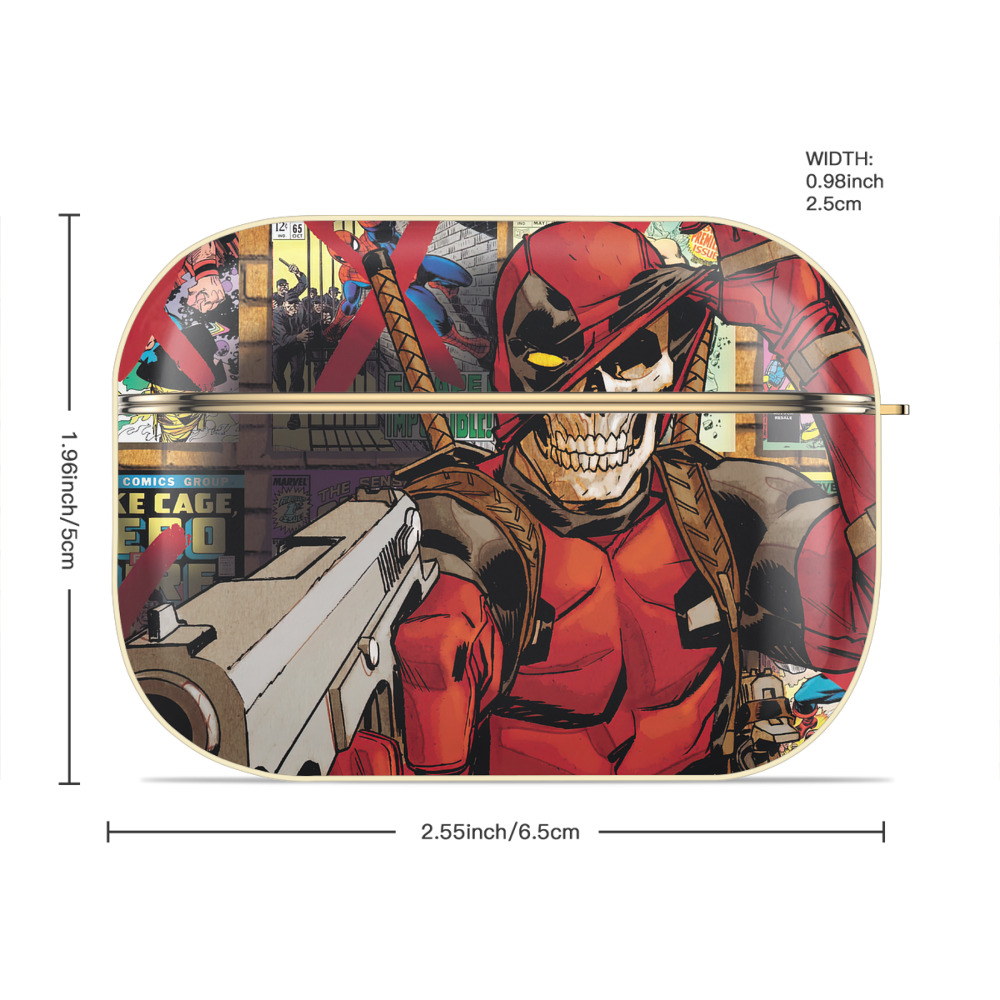 Deadpool デッドプール 【AirPods Pro用】ハードシェル保護ケース｜耐衝撃・防指紋・カラビナ付き商品仕様