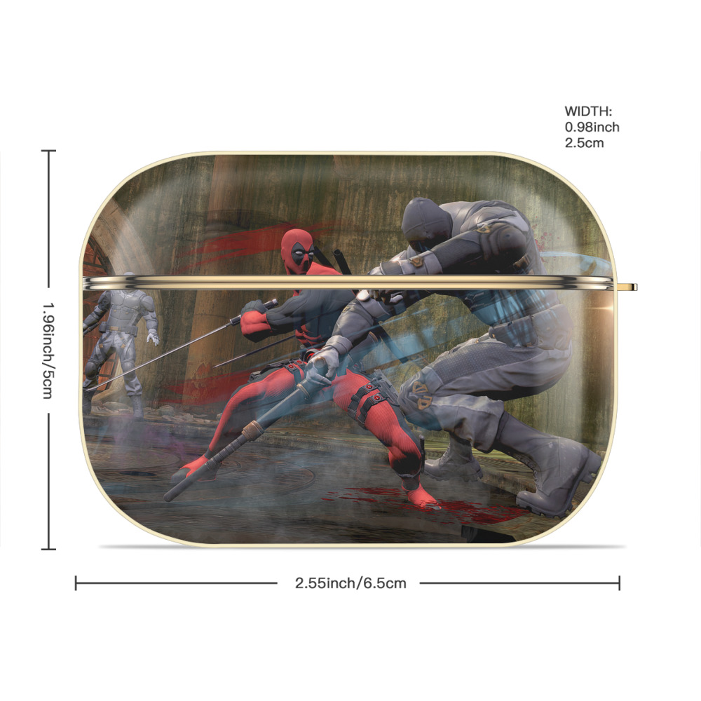 Deadpool デッドプール 【AirPods Pro用】ハードシェル保護ケース｜耐衝撃・防指紋・カラビナ付き商品仕様