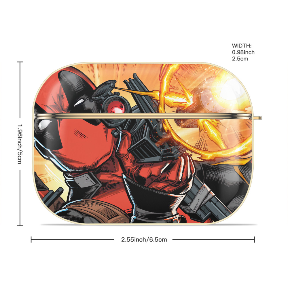 Deadpool デッドプール 【AirPods Pro用】ハードシェル保護ケース｜耐衝撃・防指紋・カラビナ付き商品仕様