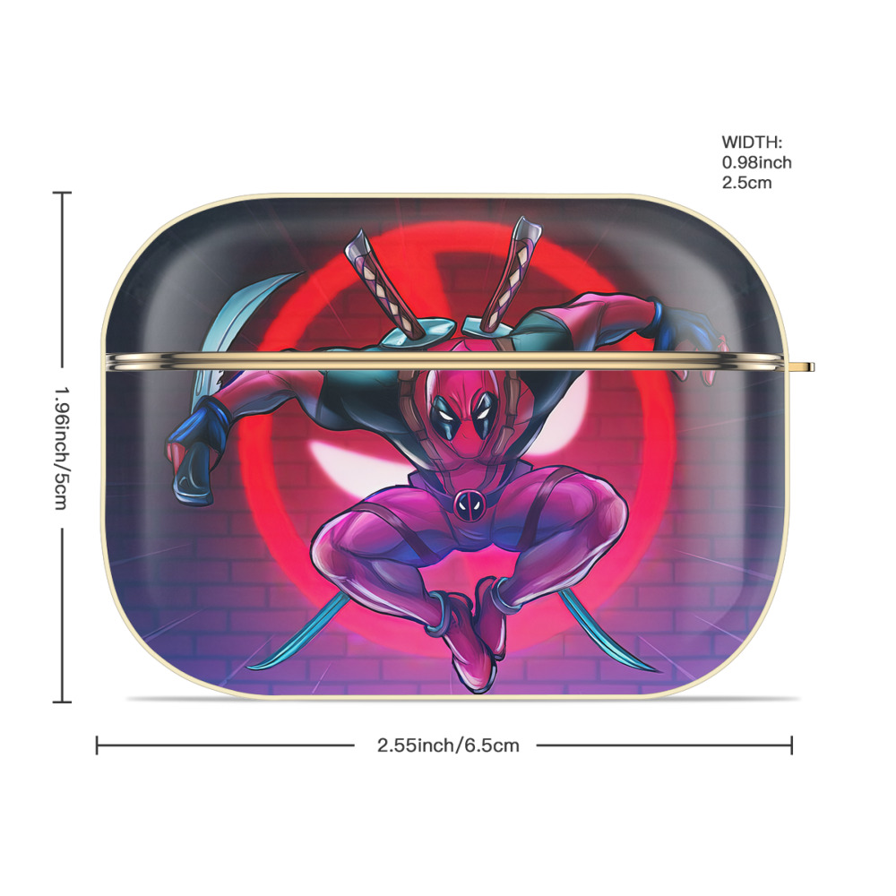 Deadpool デッドプール 【AirPods Pro用】ハードシェル保護ケース｜耐衝撃・防指紋・カラビナ付き商品仕様