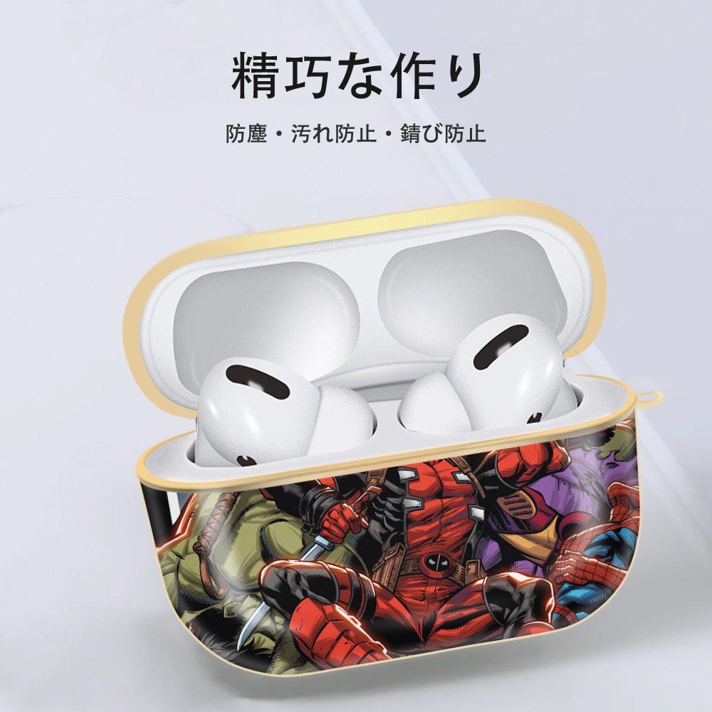 Deadpool デッドプール 【AirPods Pro用】ハードシェル保護ケース｜耐衝撃・防指紋・カラビナ付き商品仕様