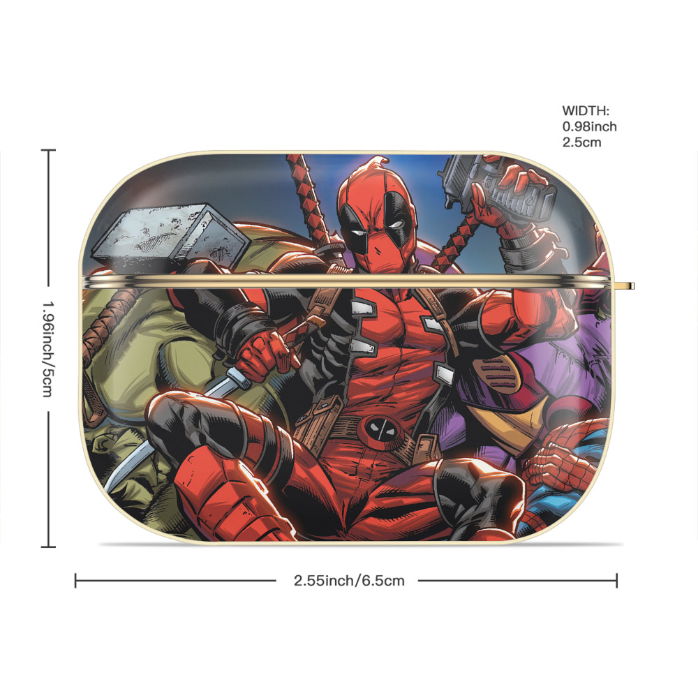 Deadpool デッドプール 【AirPods Pro用】ハードシェル保護ケース｜耐衝撃・防指紋・カラビナ付き商品仕様