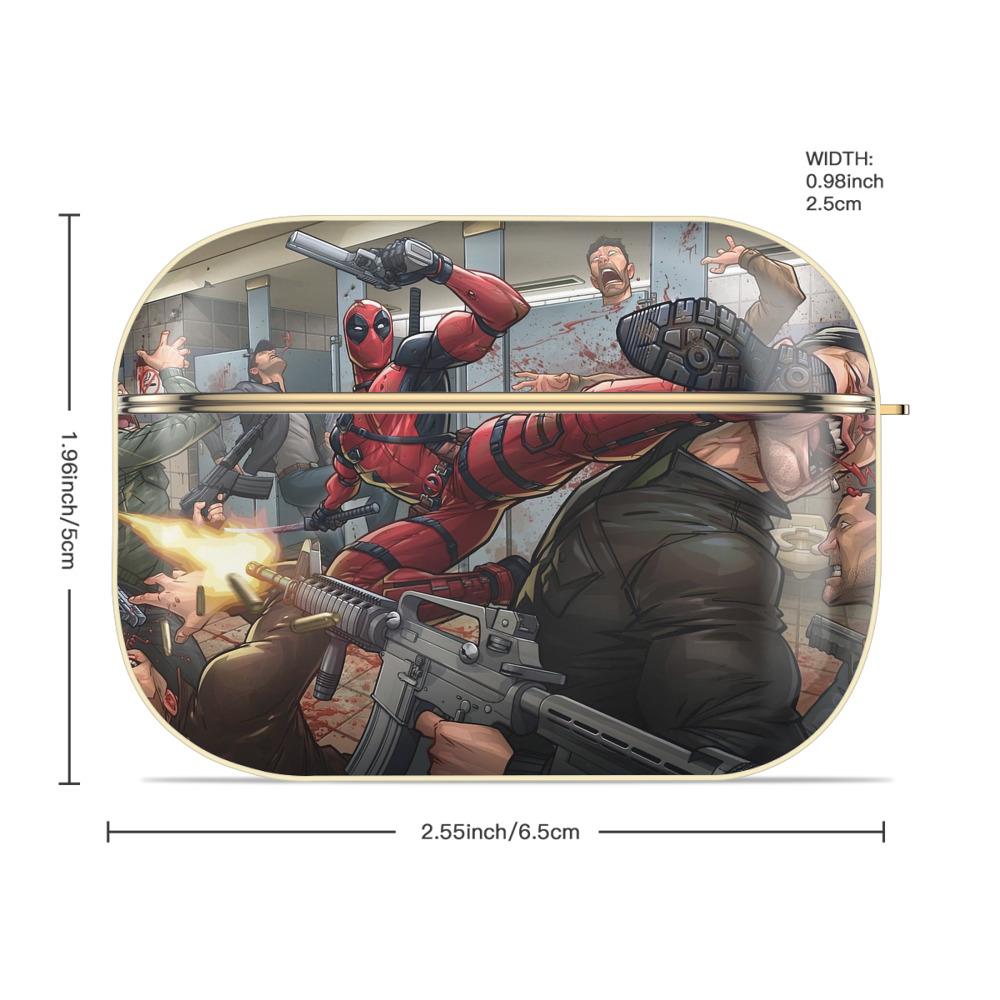 Deadpool デッドプール 【AirPods Pro用】ハードシェル保護ケース｜耐衝撃・防指紋・カラビナ付き商品仕様