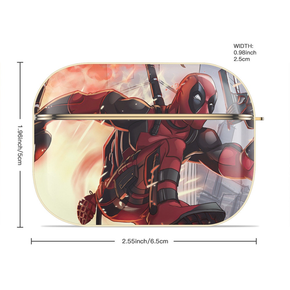 Deadpool デッドプール 【AirPods Pro用】ハードシェル保護ケース｜耐衝撃・防指紋・カラビナ付き商品仕様