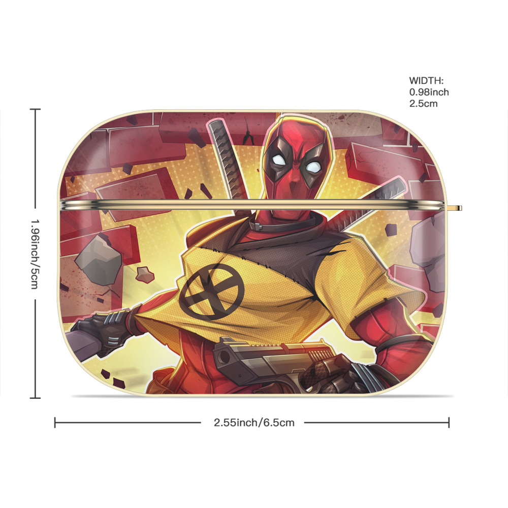 Deadpool デッドプール 【AirPods Pro用】ハードシェル保護ケース｜耐衝撃・防指紋・カラビナ付き商品仕様