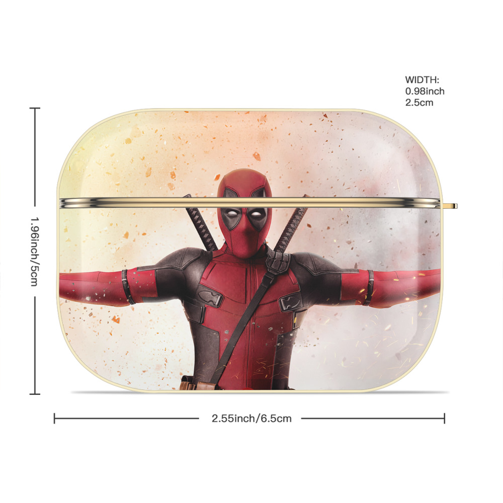 Deadpool デッドプール 【AirPods Pro用】ハードシェル保護ケース｜耐衝撃・防指紋・カラビナ付き商品仕様