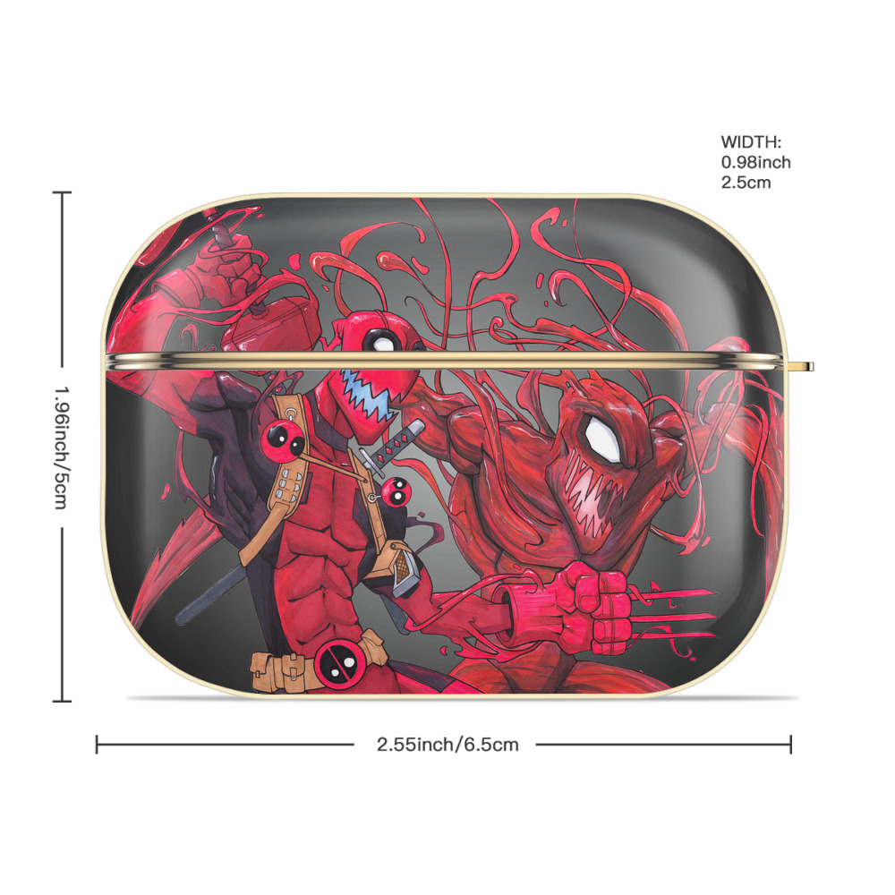Deadpool デッドプール 【AirPods Pro用】ハードシェル保護ケース｜耐衝撃・防指紋・カラビナ付き商品仕様