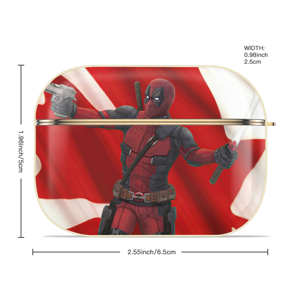 Deadpool デッドプール 【AirPods Pro用】ハードシェル保護ケース｜耐衝撃・防指紋・カラビナ付き商品仕様