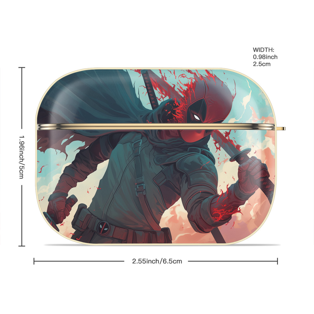 Deadpool デッドプール 【AirPods Pro用】ハードシェル保護ケース｜耐衝撃・防指紋・カラビナ付き商品仕様