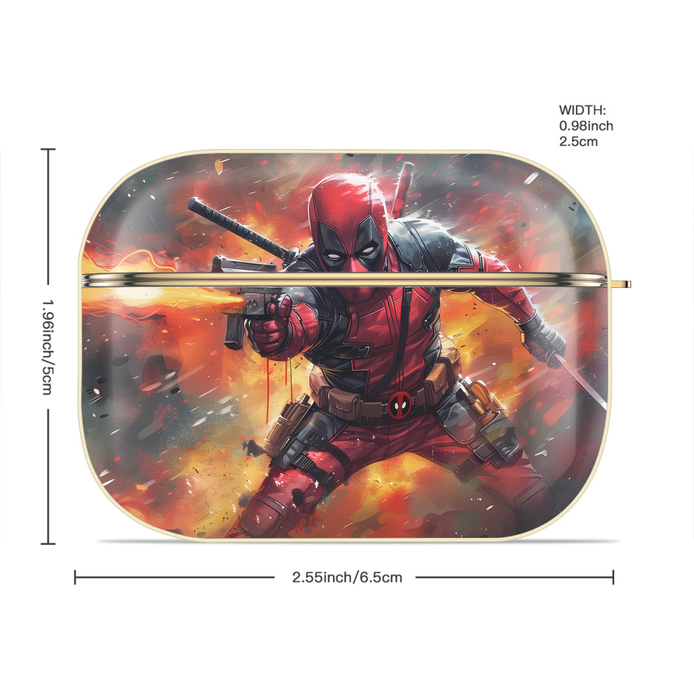 Deadpool デッドプール 【AirPods Pro用】ハードシェル保護ケース｜耐衝撃・防指紋・カラビナ付き商品仕様