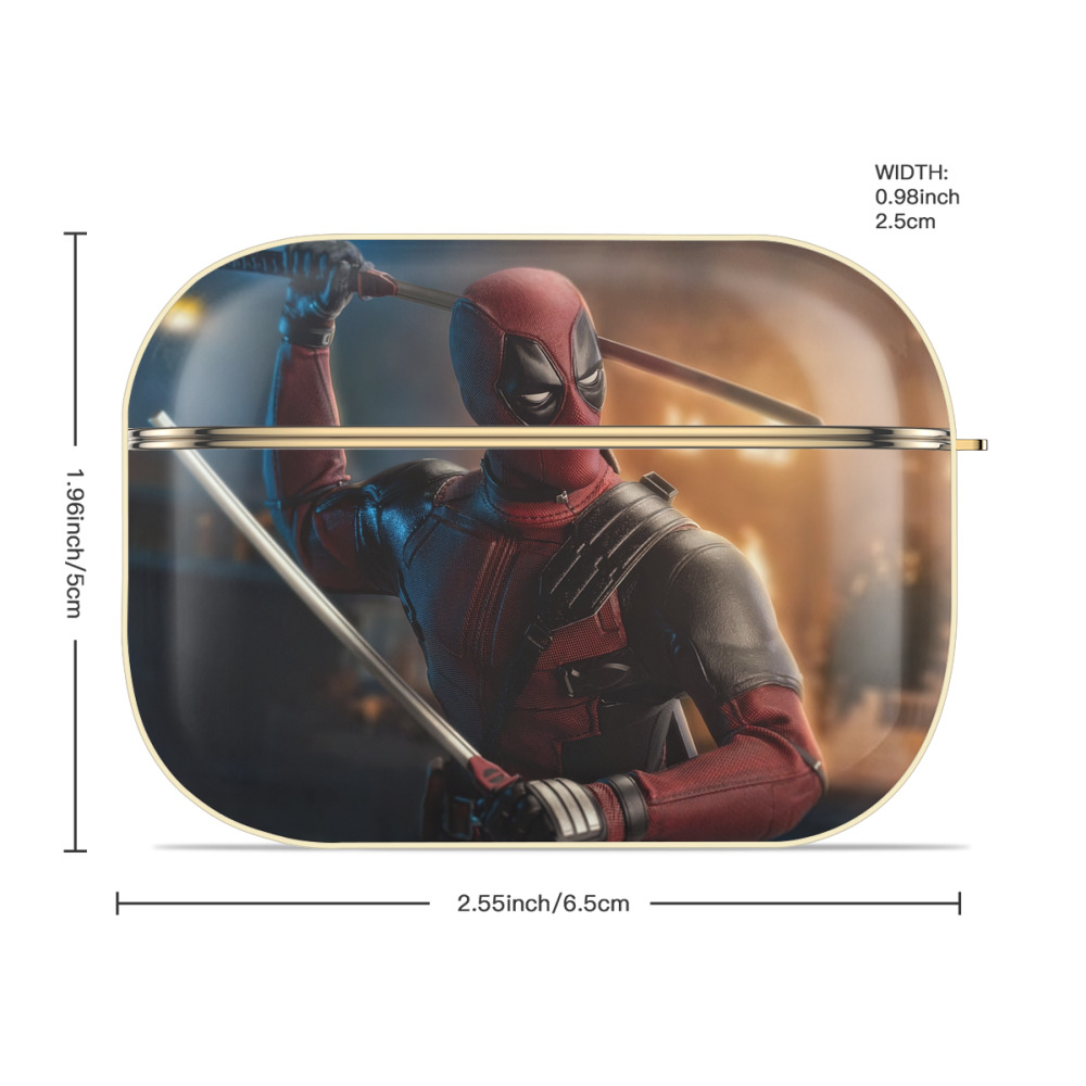Deadpool デッドプール 【AirPods Pro用】ハードシェル保護ケース｜耐衝撃・防指紋・カラビナ付き商品仕様