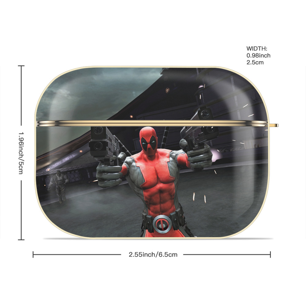 Deadpool デッドプール 【AirPods Pro用】ハードシェル保護ケース｜耐衝撃・防指紋・カラビナ付き商品仕様