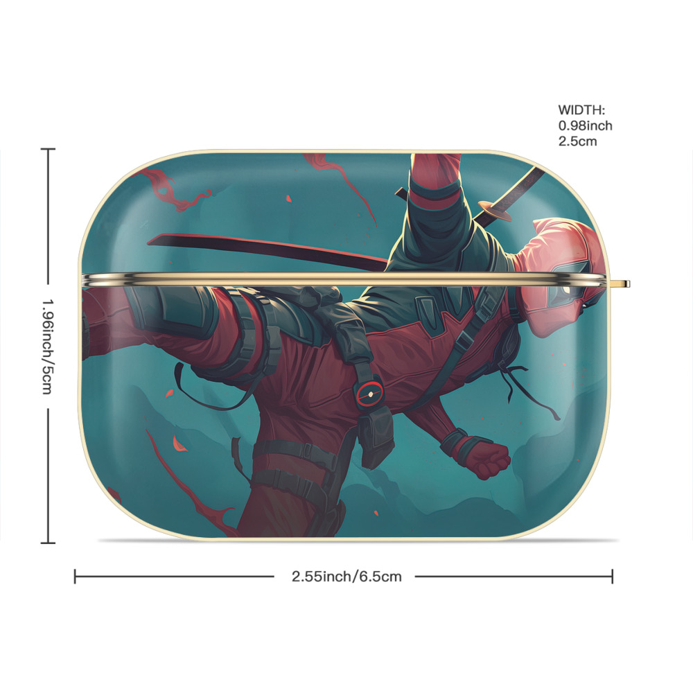 Deadpool デッドプール 【AirPods Pro用】ハードシェル保護ケース｜耐衝撃・防指紋・カラビナ付き商品仕様