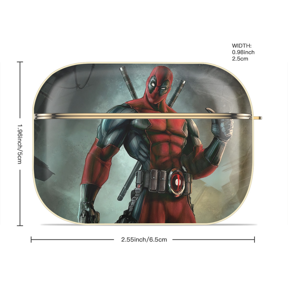 Deadpool デッドプール 【AirPods Pro用】ハードシェル保護ケース｜耐衝撃・防指紋・カラビナ付き商品仕様