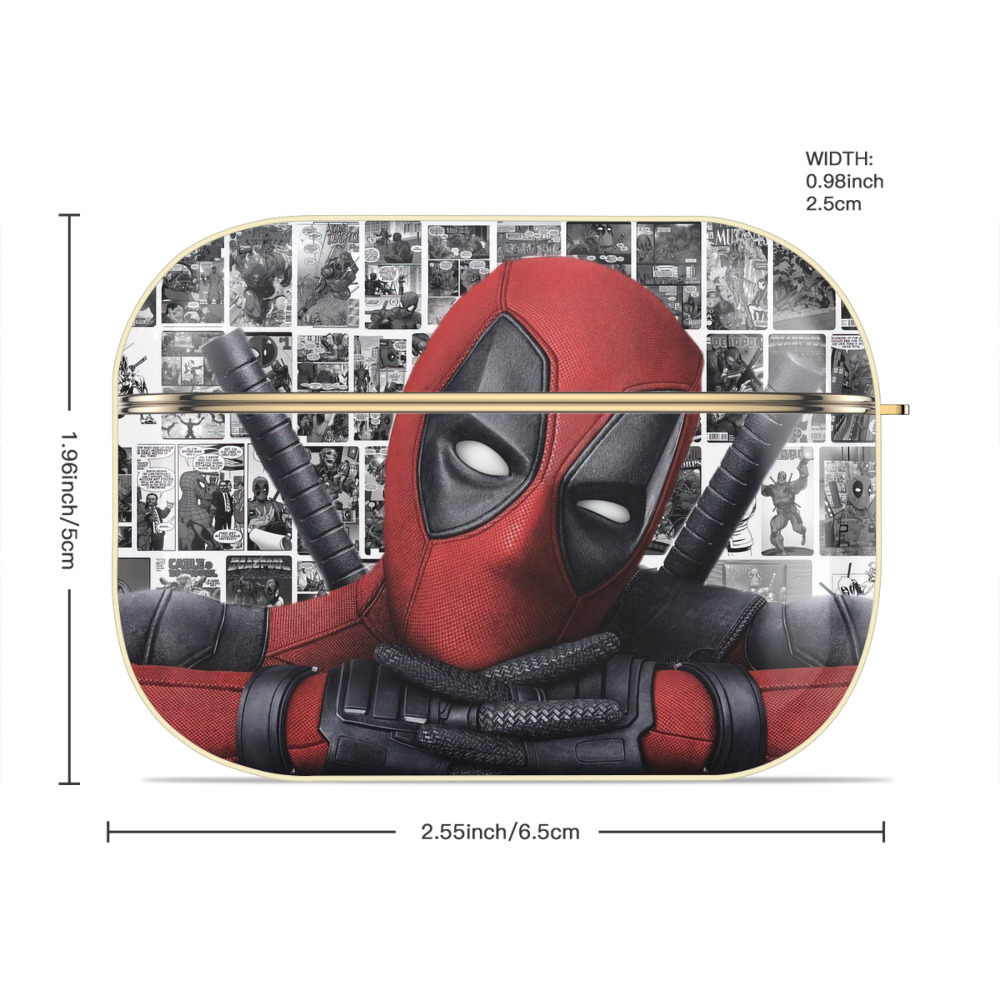 Deadpool デッドプール 【AirPods Pro用】ハードシェル保護ケース｜耐衝撃・防指紋・カラビナ付き商品仕様