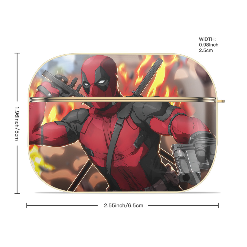 Deadpool デッドプール 【AirPods Pro用】ハードシェル保護ケース｜耐衝撃・防指紋・カラビナ付き商品仕様