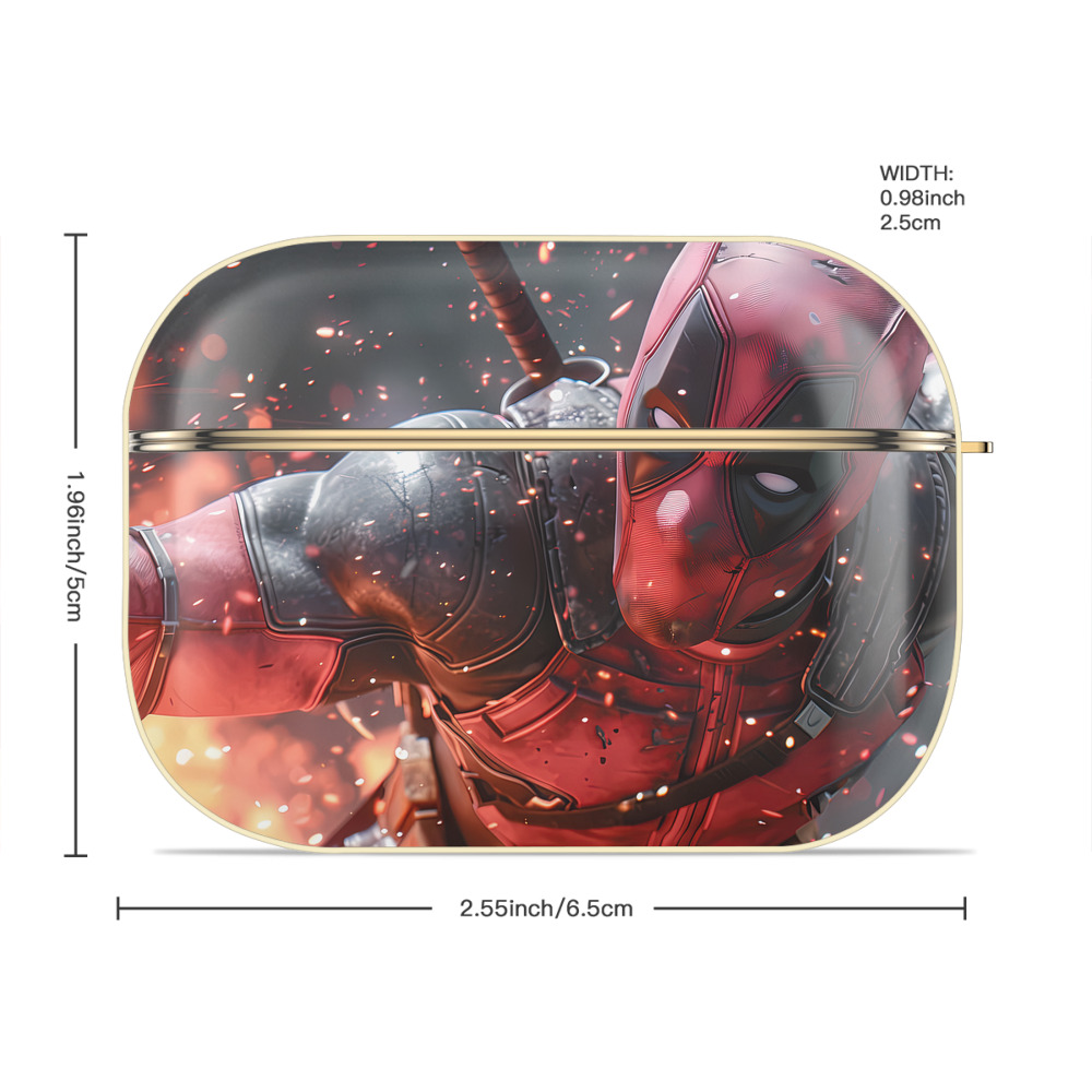 Deadpool デッドプール 【AirPods Pro用】ハードシェル保護ケース｜耐衝撃・防指紋・カラビナ付き商品仕様