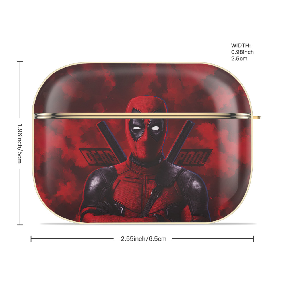 Deadpool デッドプール 【AirPods Pro用】ハードシェル保護ケース｜耐衝撃・防指紋・カラビナ付き商品仕様