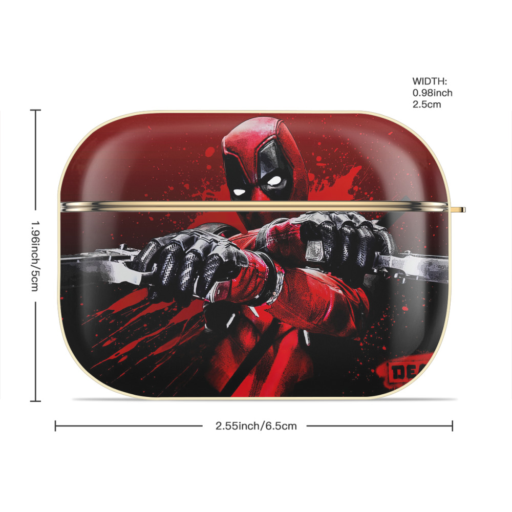 Deadpool デッドプール 【AirPods Pro用】ハードシェル保護ケース｜耐衝撃・防指紋・カラビナ付き商品仕様