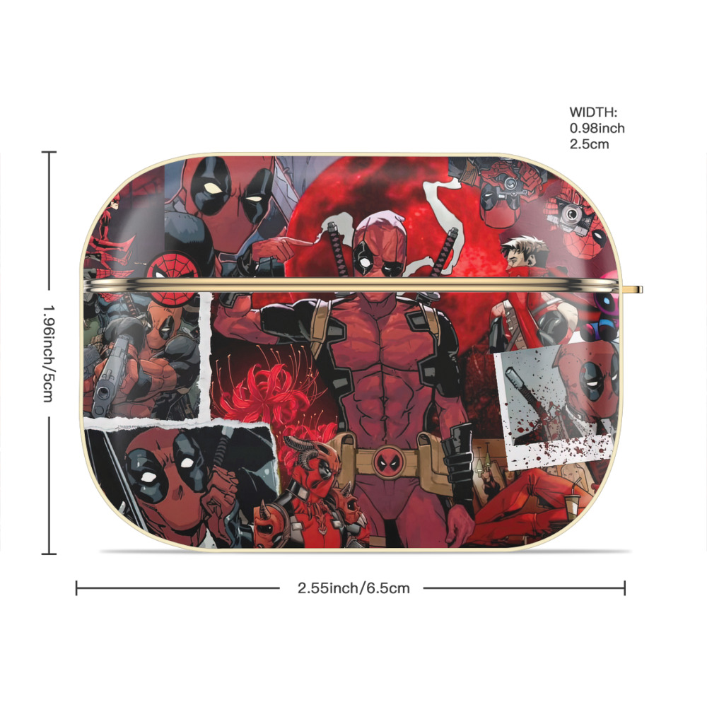 Deadpool デッドプール 【AirPods Pro用】ハードシェル保護ケース｜耐衝撃・防指紋・カラビナ付き商品仕様