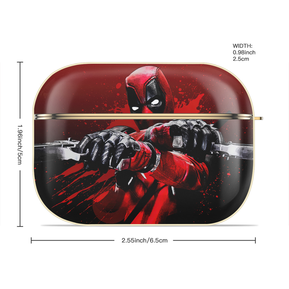 Deadpool デッドプール 【AirPods Pro用】ハードシェル保護ケース｜耐衝撃・防指紋・カラビナ付き商品仕様
