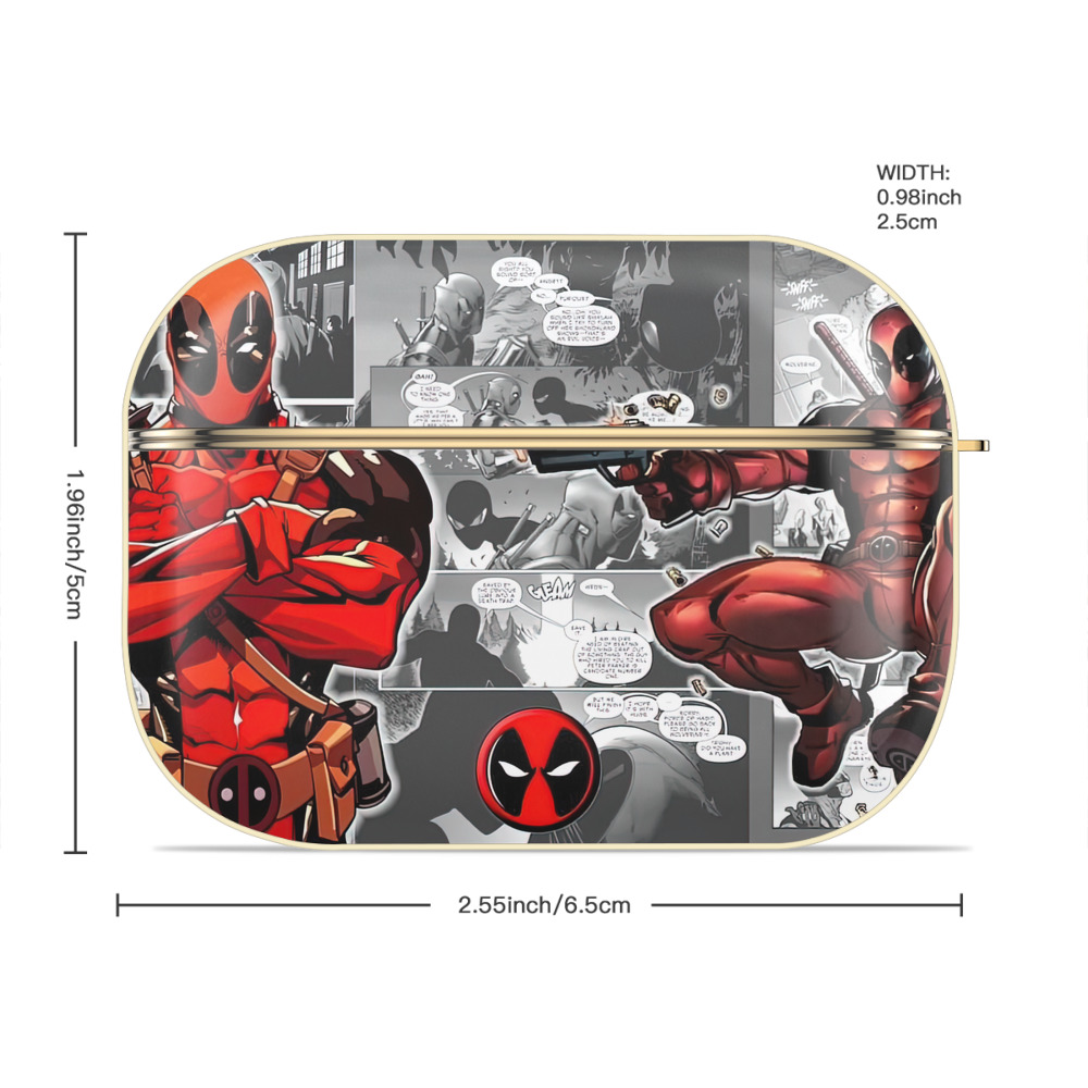 Deadpool デッドプール 【AirPods Pro用】ハードシェル保護ケース｜耐衝撃・防指紋・カラビナ付き商品仕様