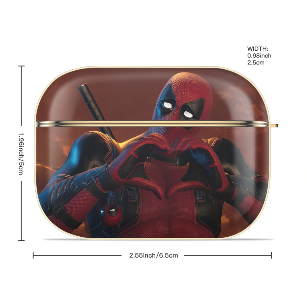 Deadpool デッドプール 【AirPods Pro用】ハードシェル保護ケース｜耐衝撃・防指紋・カラビナ付き商品仕様