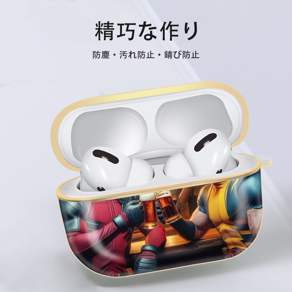 Deadpool デッドプール 【AirPods Pro用】ハードシェル保護ケース｜耐衝撃・防指紋・カラビナ付き商品仕様