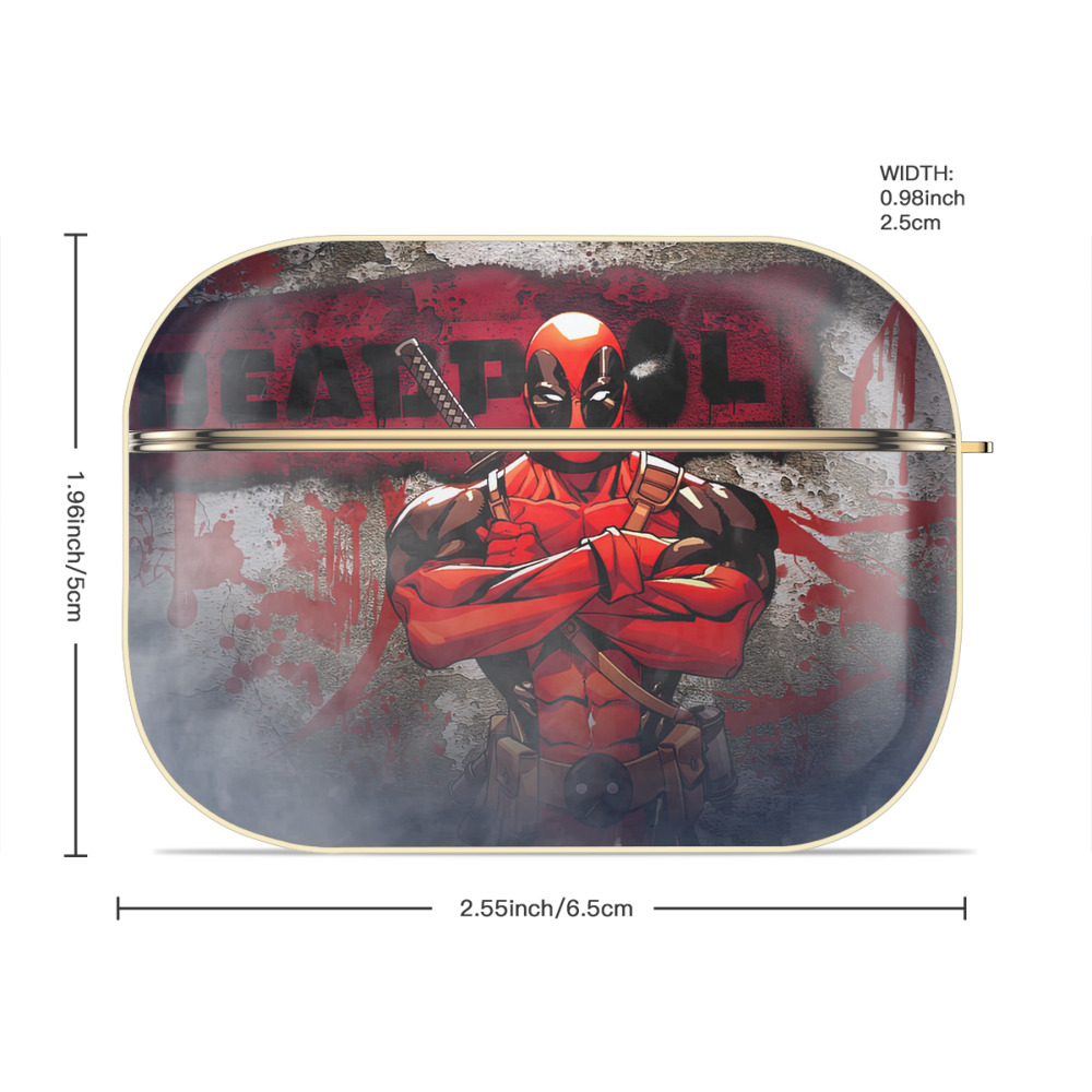 Deadpool デッドプール 【AirPods Pro用】ハードシェル保護ケース｜耐衝撃・防指紋・カラビナ付き商品仕様