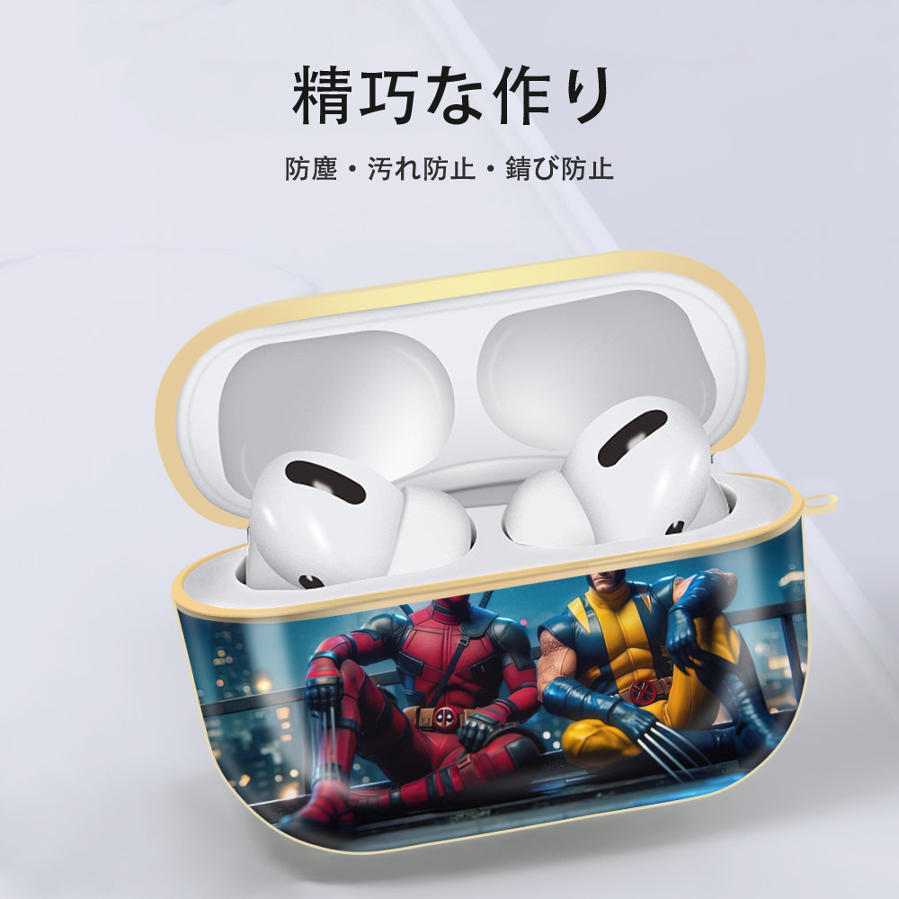 Deadpool デッドプール 【AirPods Pro用】ハードシェル保護ケース｜耐衝撃・防指紋・カラビナ付き商品仕様
