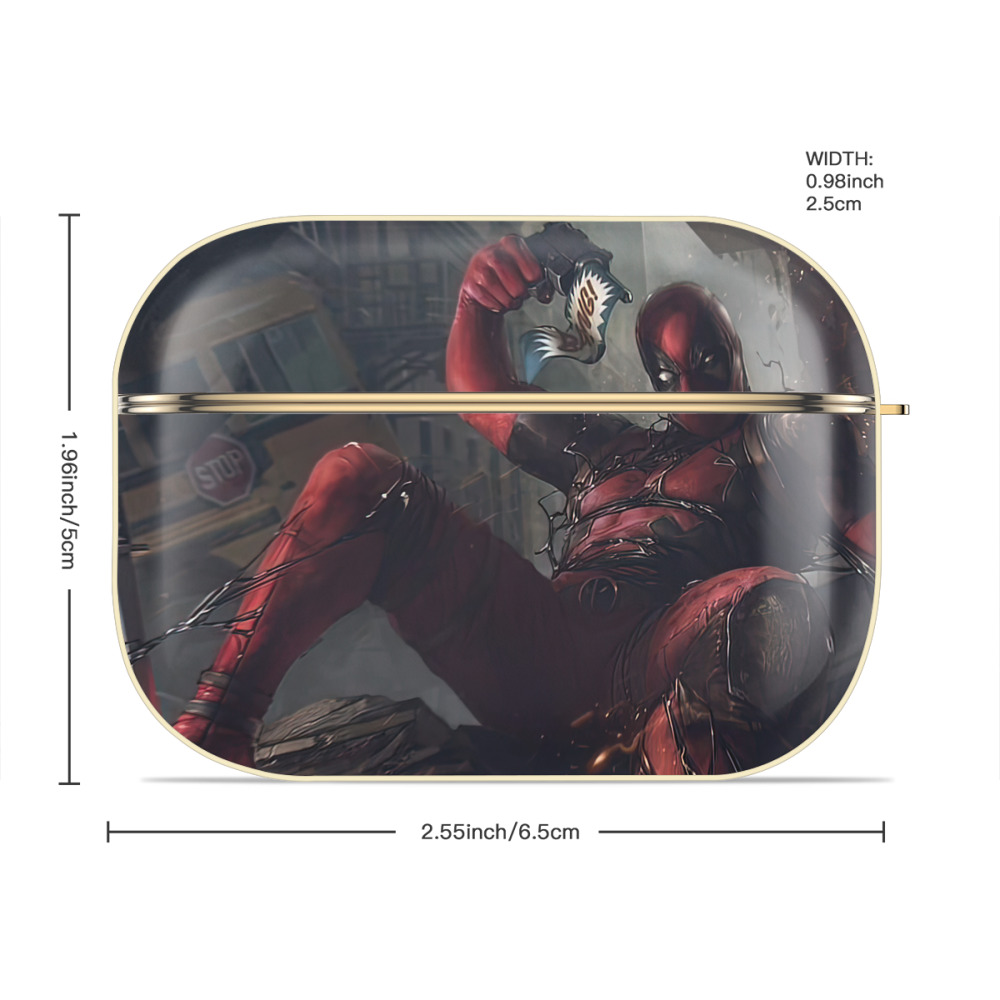 Deadpool デッドプール 【AirPods Pro用】ハードシェル保護ケース｜耐衝撃・防指紋・カラビナ付き商品仕様