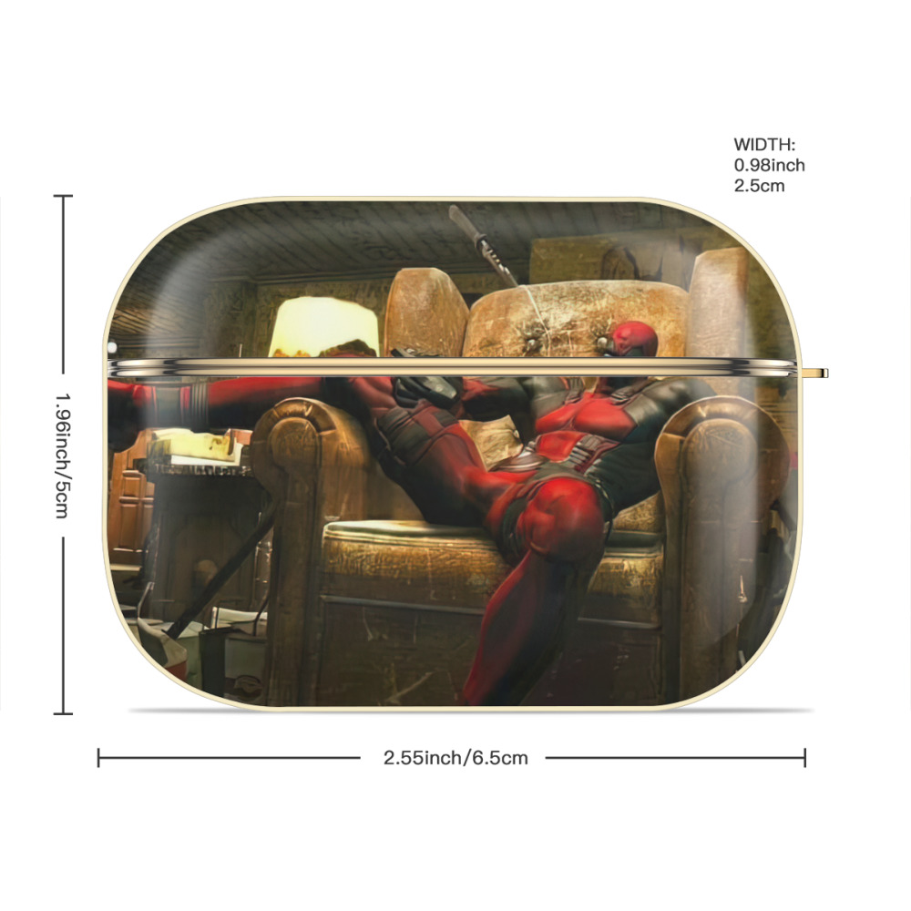 Deadpool デッドプール 【AirPods Pro用】ハードシェル保護ケース｜耐衝撃・防指紋・カラビナ付き商品仕様